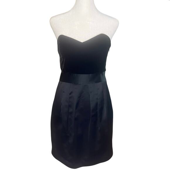 Theory Chanesa Strapless Velvet & Satin Black Mini Dress, Sz 8, Cocktail, Formal - Picture 2 of 9